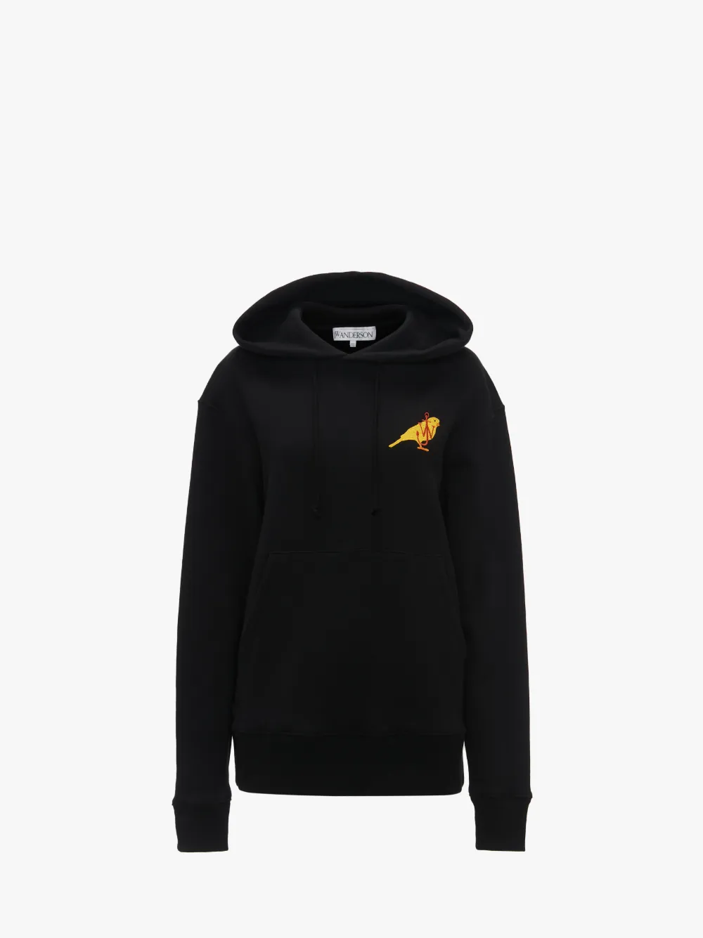 Jw Anderson Hoodie With Canary Embroidery In Black