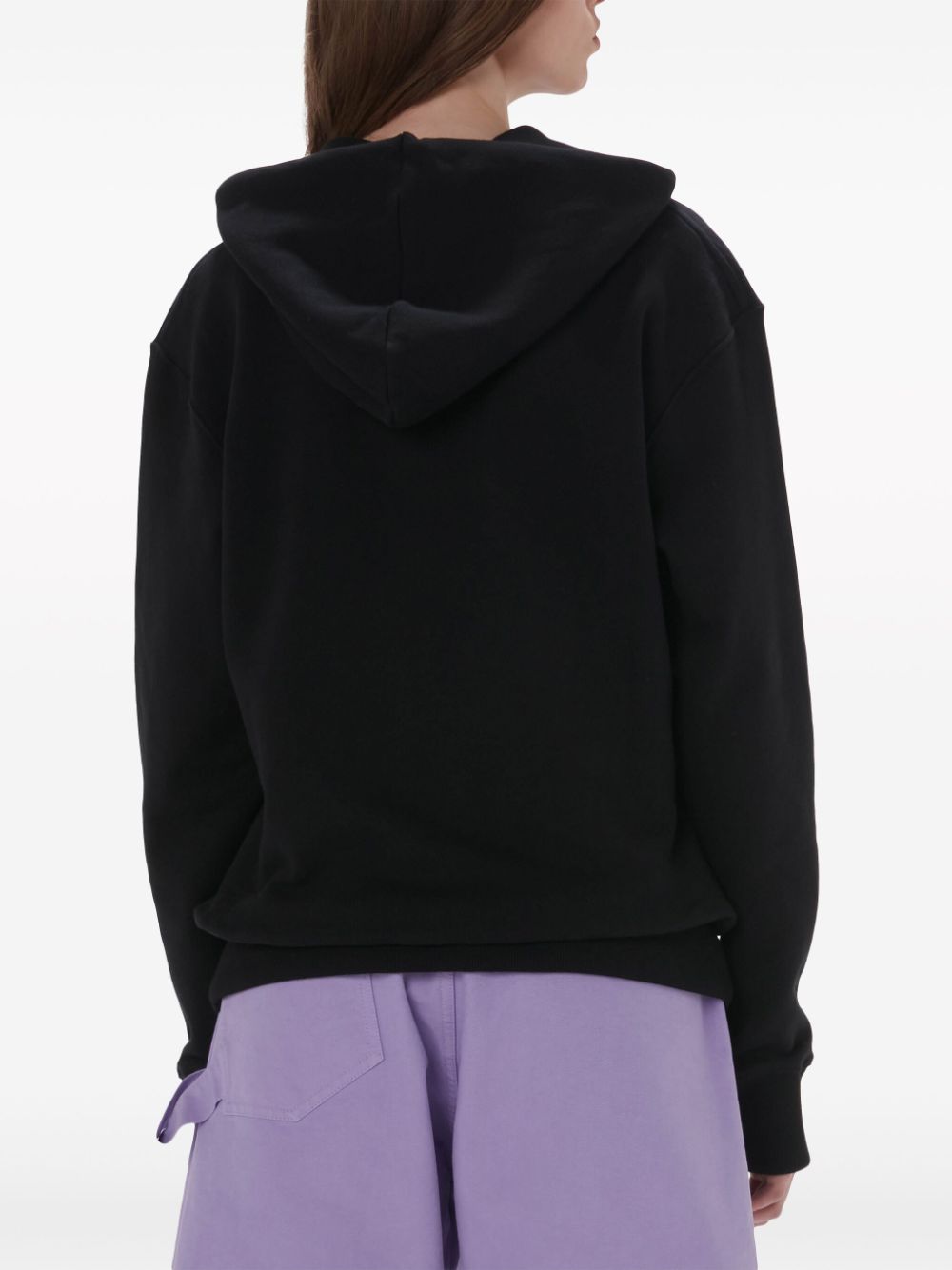 JW Anderson logo-embroidered organic cotton hoodie Women