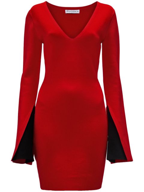 JW Anderson contrast-sleeve V-neck dress Women