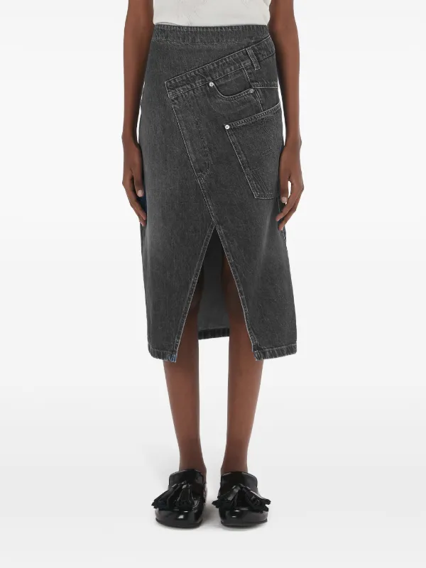 スカート J W ANDERSON DENIM MINISKIRT WITH TWISTED DESIGN Twisted denim miniskirt in blue - JW Anderson | Mytheresa