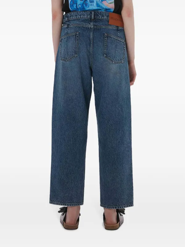 JW Anderson Cropped straight-leg Jeans | Blue | FARFETCH HK