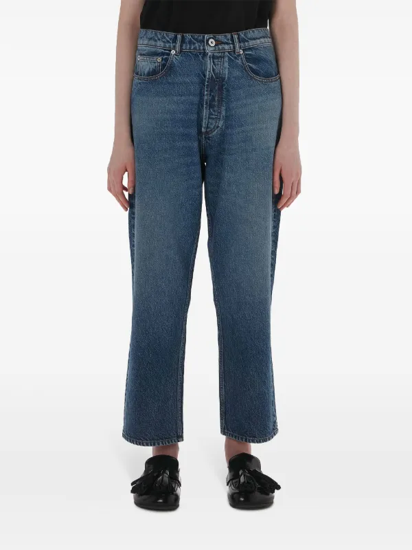 JW Anderson Cropped straight-leg Jeans | Blue | FARFETCH PT