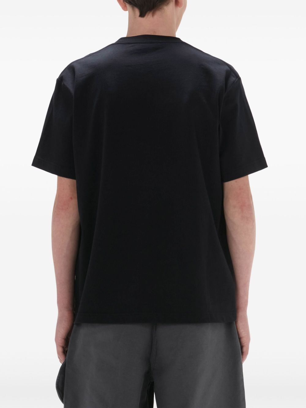 Shop Jw Anderson Anchor Logo-embroidered T-shirt In Black