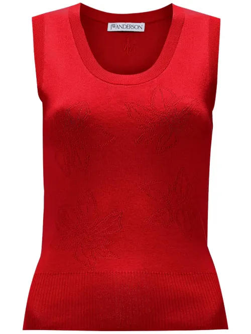 Débardeur à fleurs en jacquard - JW Anderson - Modalova