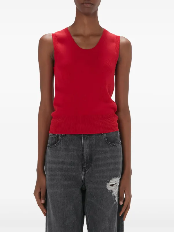 海外ブランドアウトレット通 JW Anderson floral-jacquard fine-knit Tank Top | Red トップス