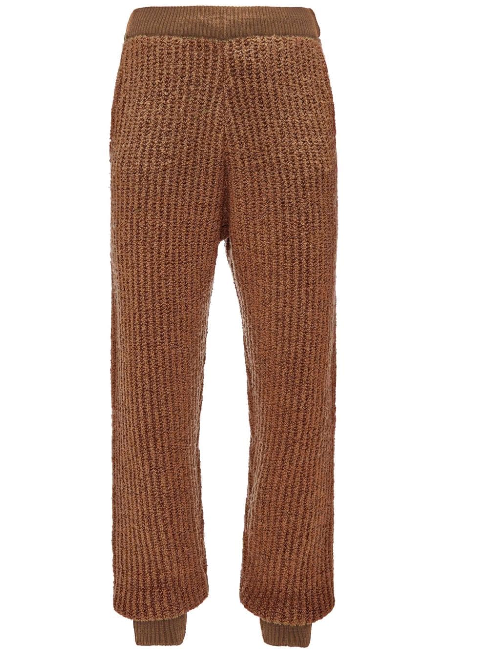 Shop Jw Anderson Knitted Track Pants In Neutrals