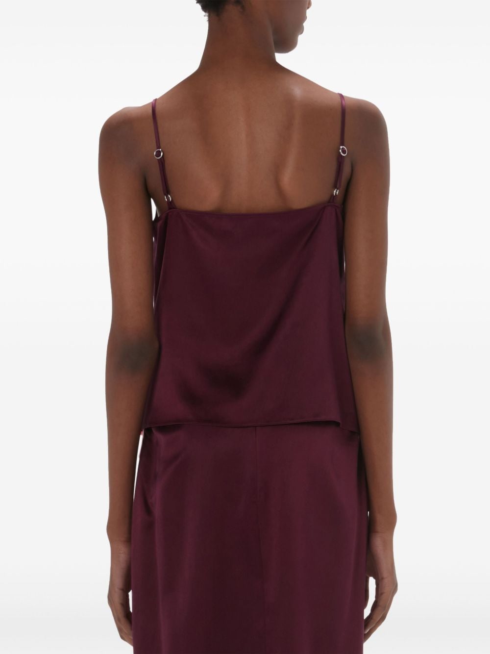 Shop Jw Anderson Draped Satin Tank Top In Purple