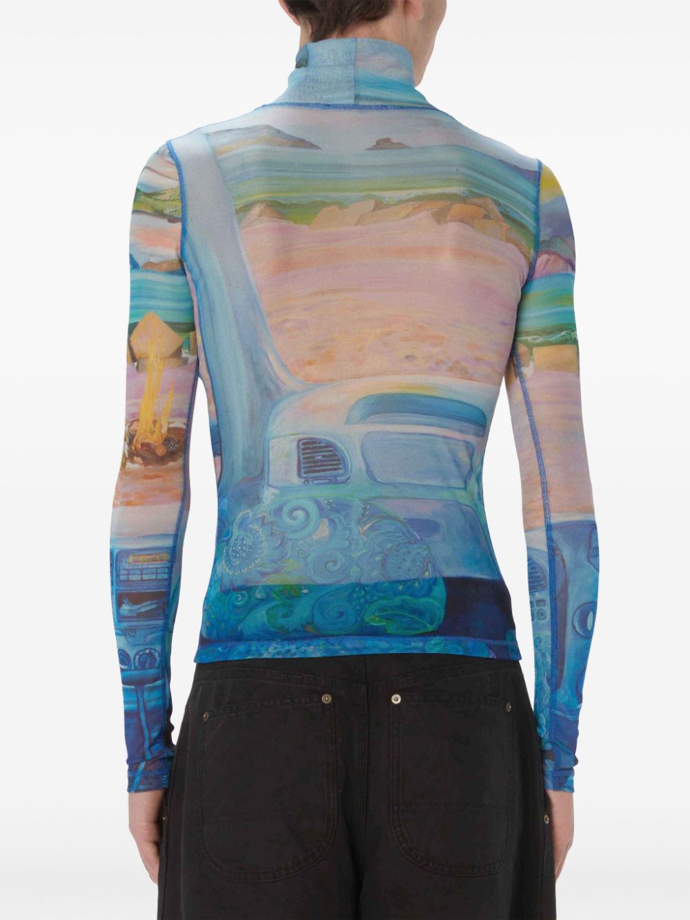 JW Anderson Camper-print mesh top Men