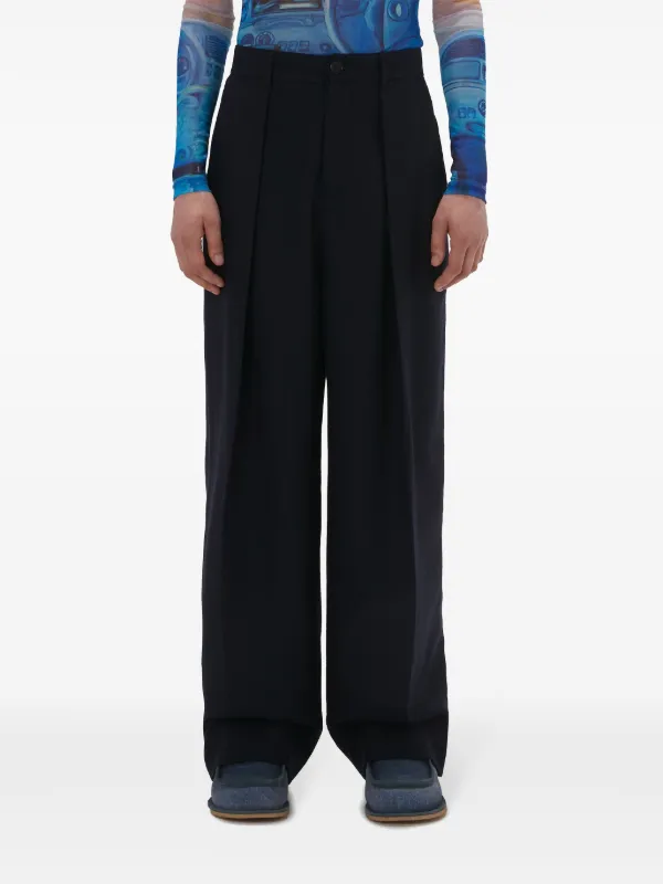 JW Anderson Woolen Loose Trousers | Blue | FARFETCH