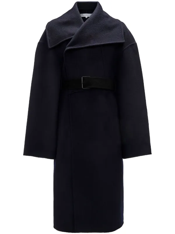 JW Anderson Belted Wool Coat Blue