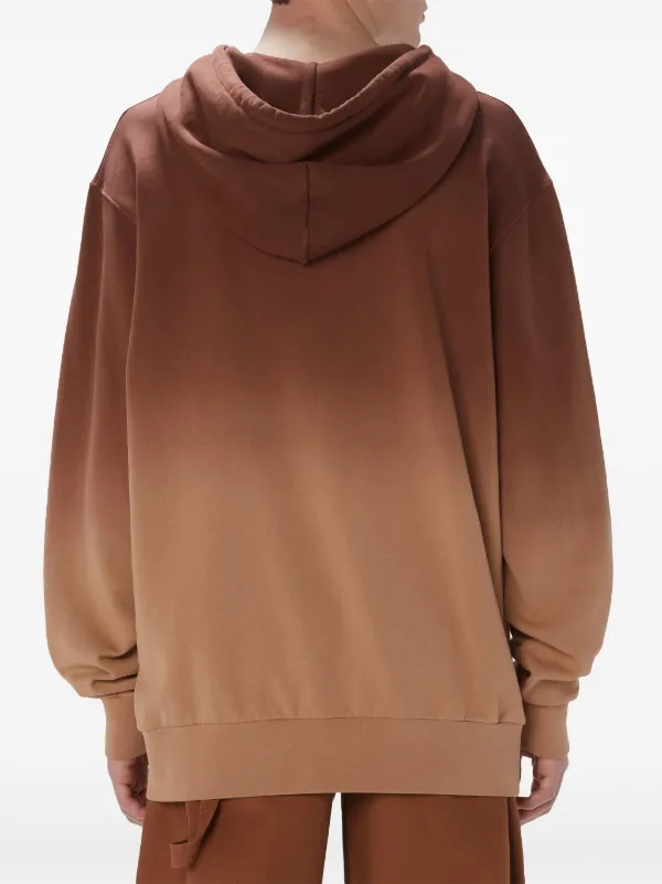 ★J W ANDERSON★ Logo embroidery gradient hood Tobacco JW019 JW Anderson logo-embroidered gradient-effect Hoodie | Brown