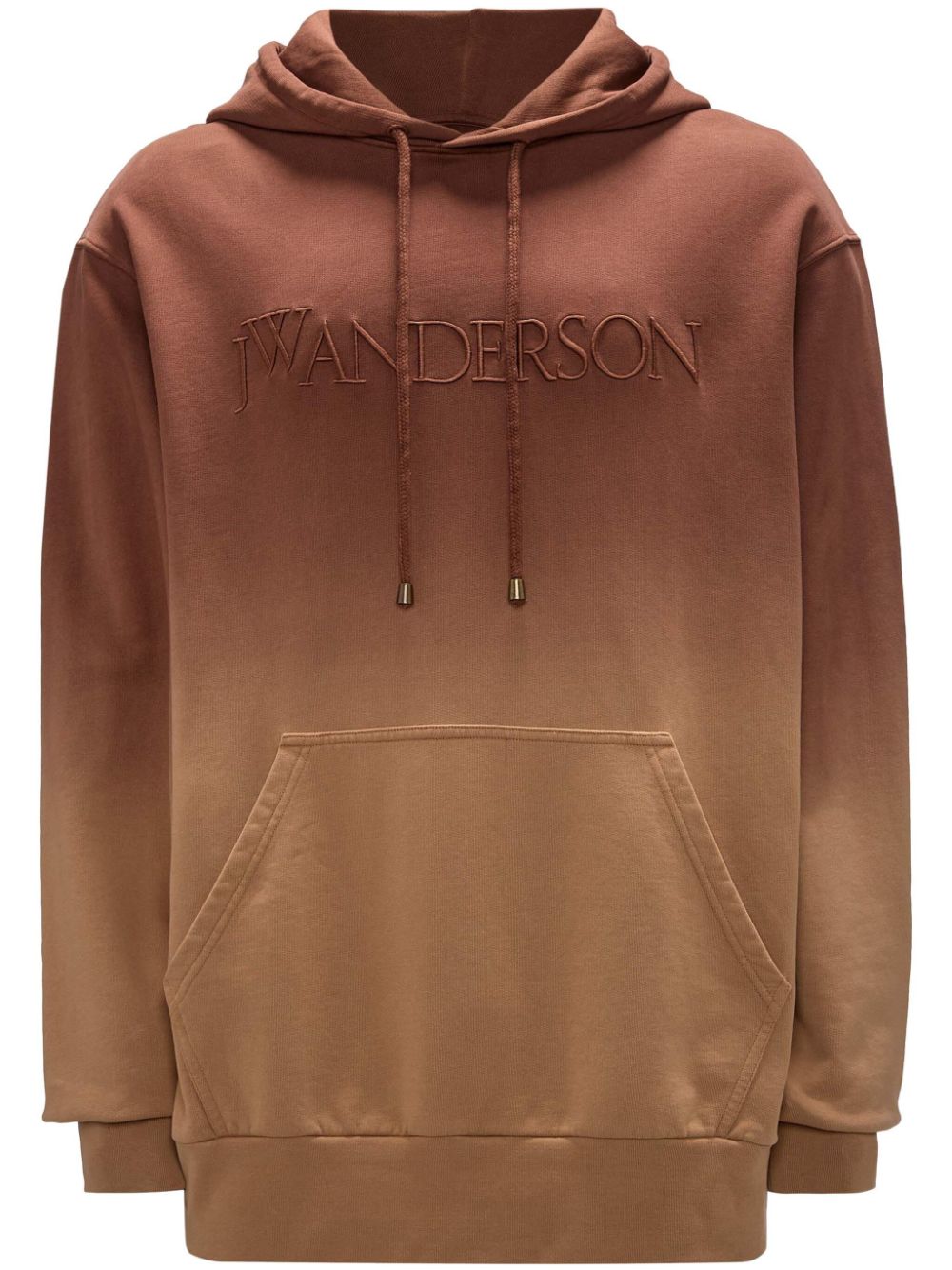 Shop Jw Anderson Logo-embroidered Gradient-effect Hoodie In Brown