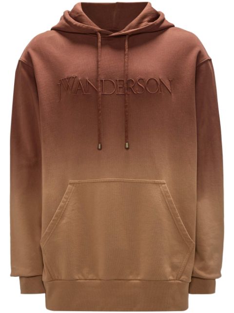 JW Anderson logo-embroidered gradient-effect hoodie Men