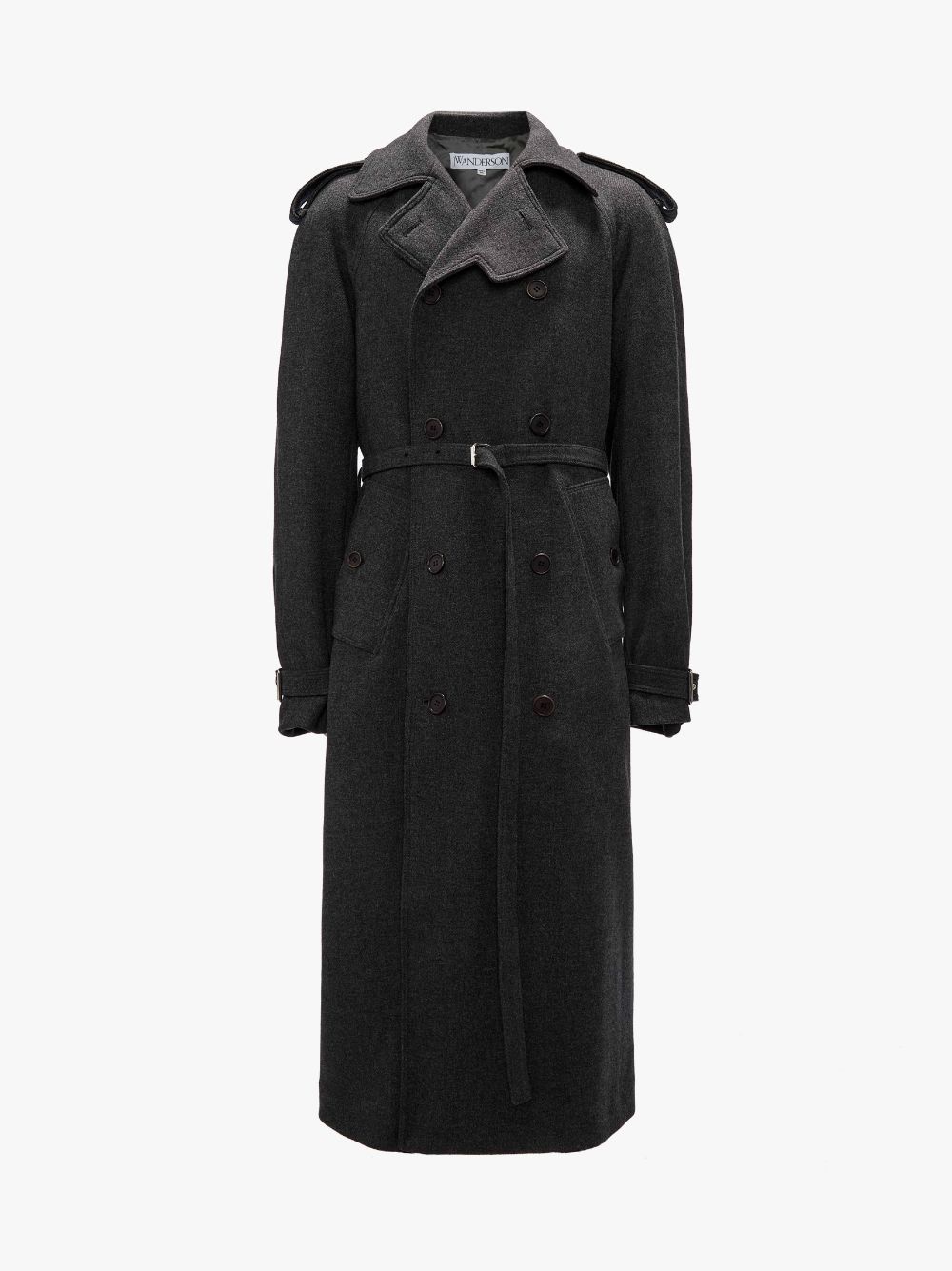 Jw Anderson Wool Trench Coat In Grey