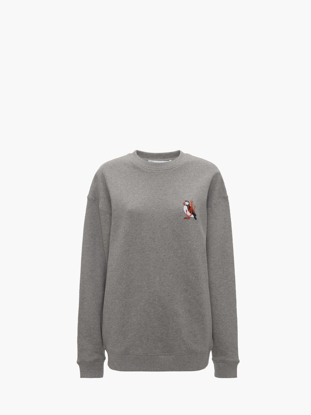 Jw Anderson Sweatshirt With Puffin Embroidery In Grey