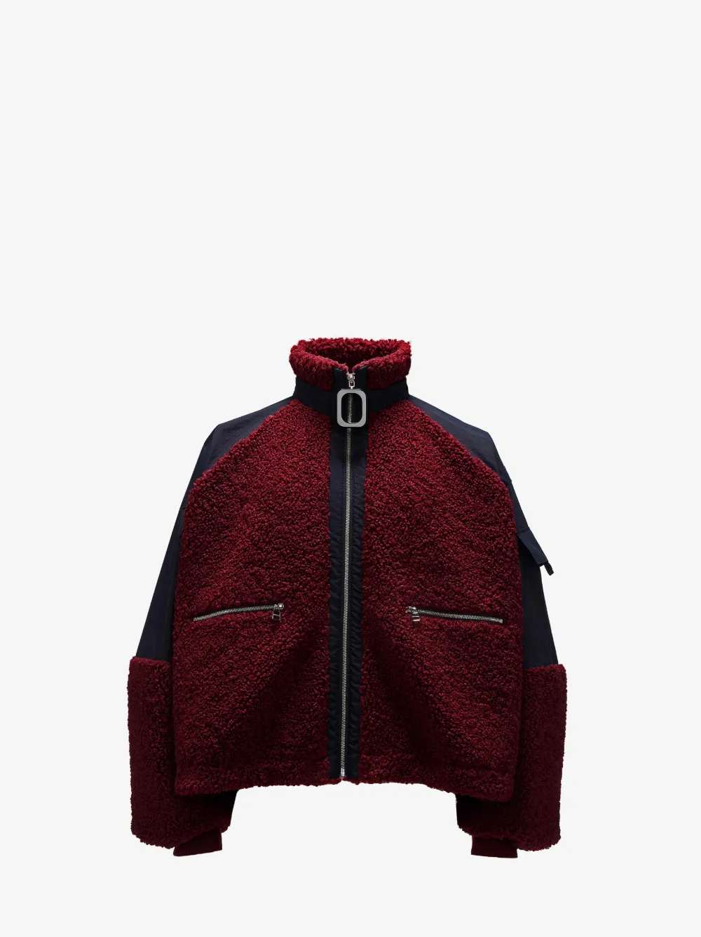 Jw Anderson Colour Block Fleece Track Top In Red