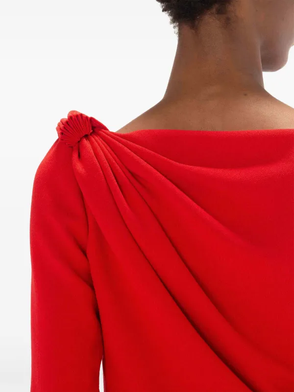JW Anderson V-neck Midi Dress | Red | FARFETCH