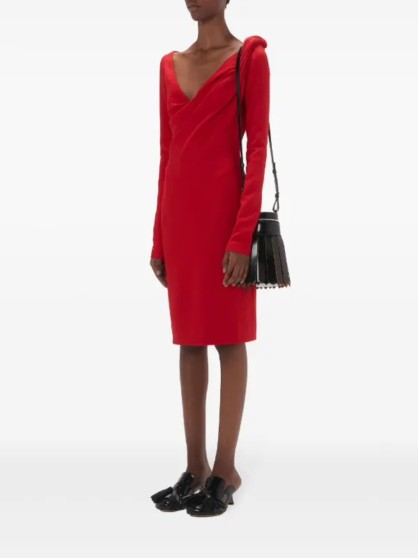 ワンピース J W ANDERSON DRAPED DRESS WITH V-NECKLINE DRAPED HEMLINE V-NECK DRESS – JW Anderson