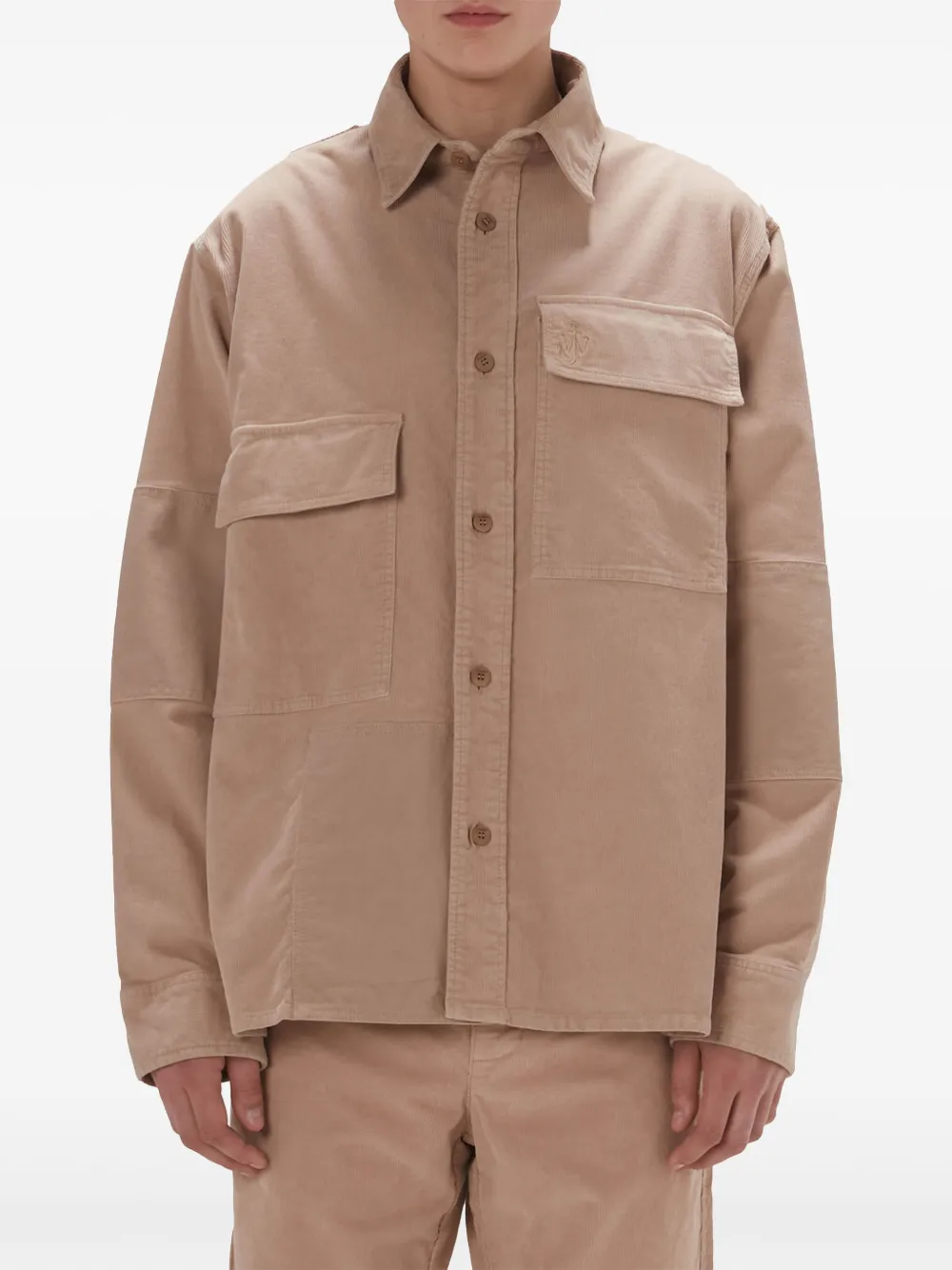 JW Anderson Katoenen overhemd met patchwork Beige