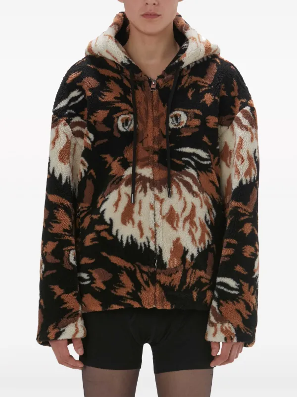 JW Anderson graphic-print Fleece Jacket | Brown | FARFETCH