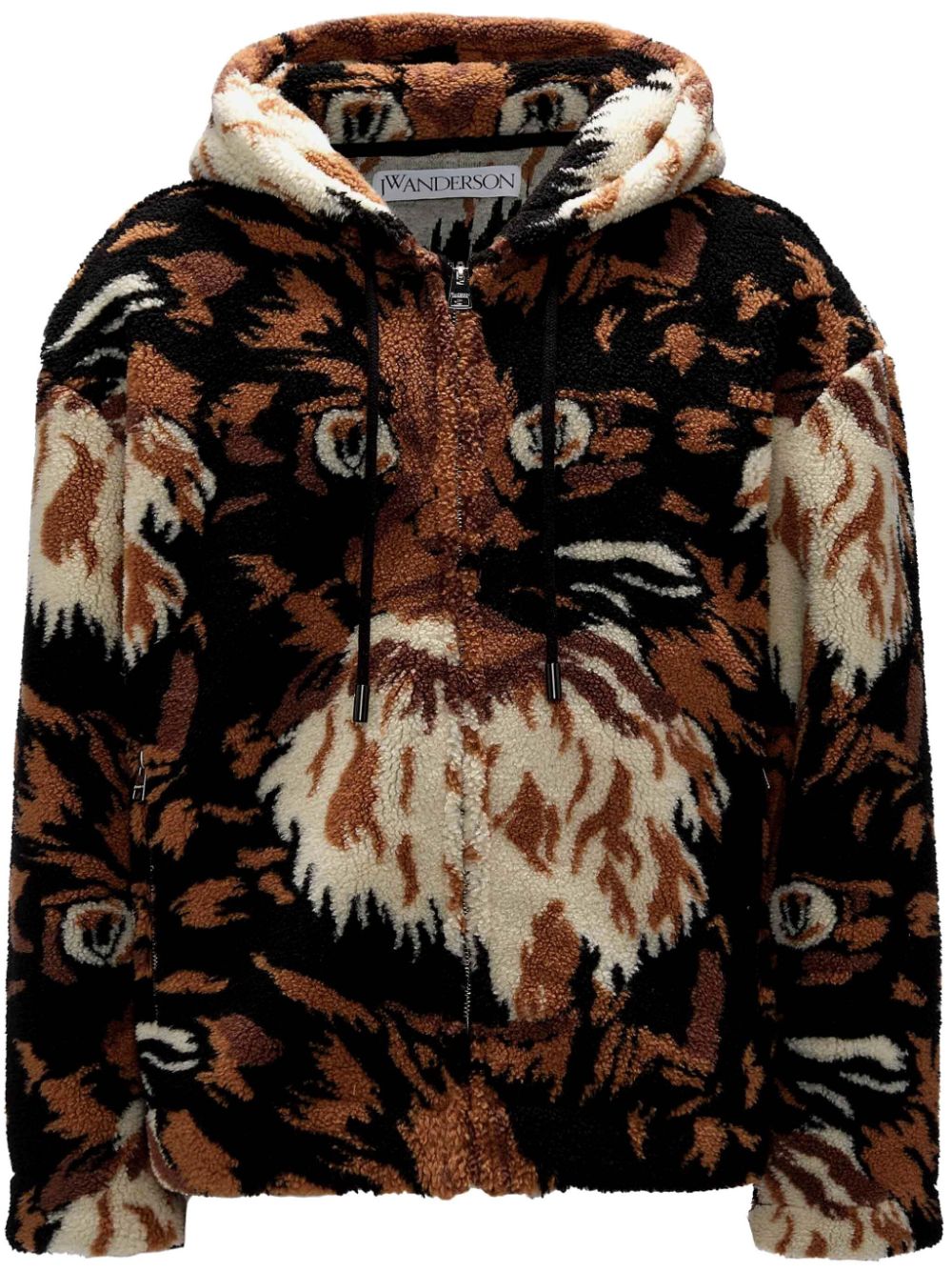 JW Anderson graphic-print fleece jacket - Brown