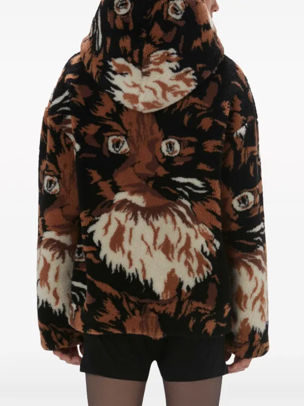 JW Anderson graphic-print Fleece Jacket | Brown | FARFETCH
