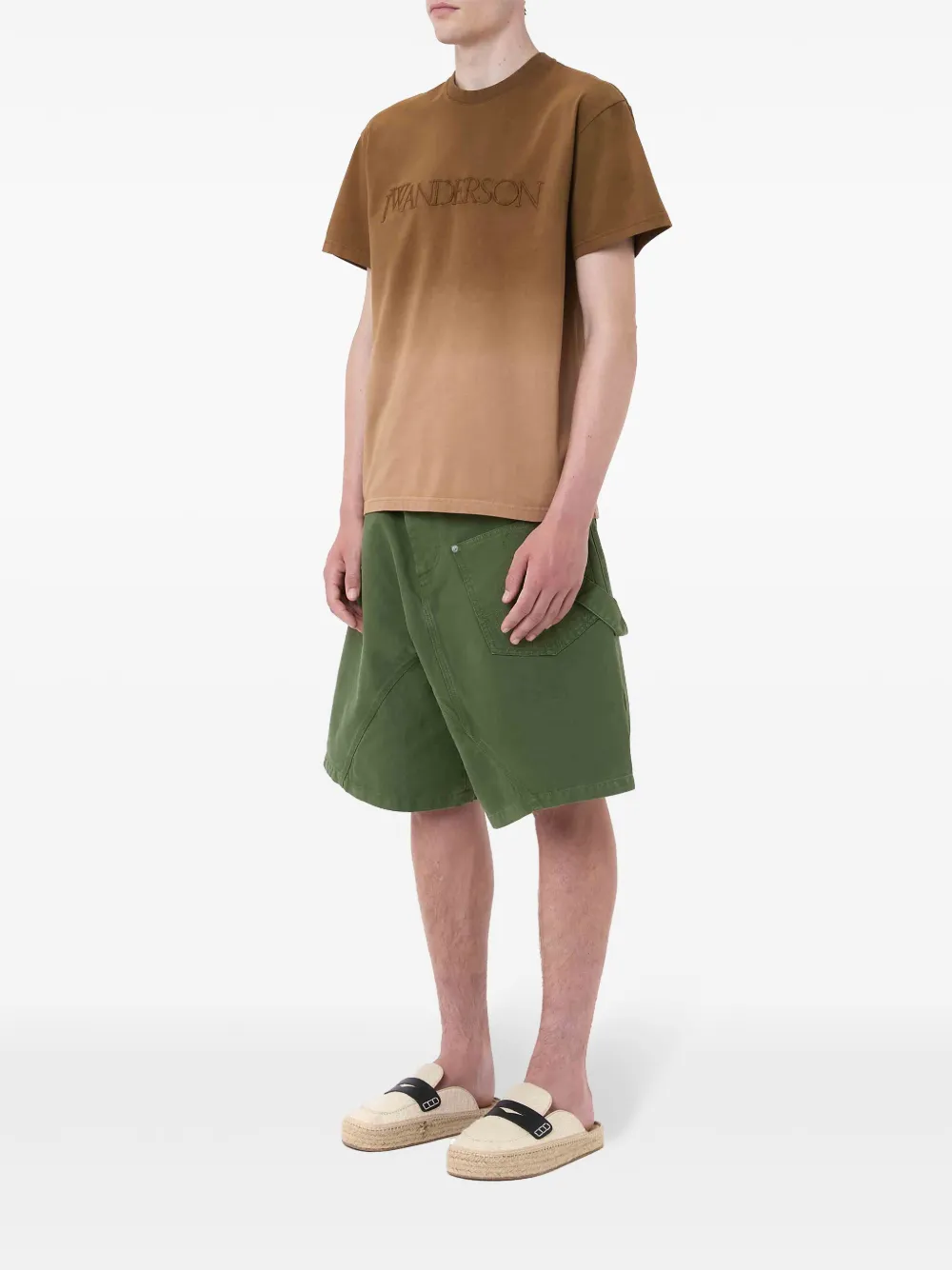 jwanderson JW Anderson Gedraaide cargo shorts - Groen