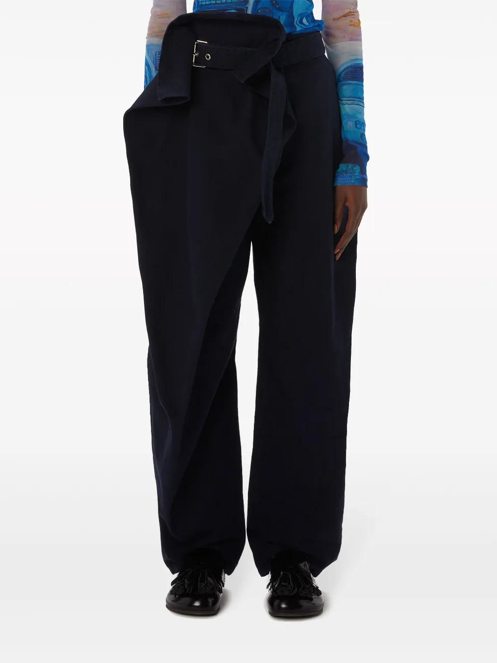 Jw Anderson Fold Over Trousers In Black