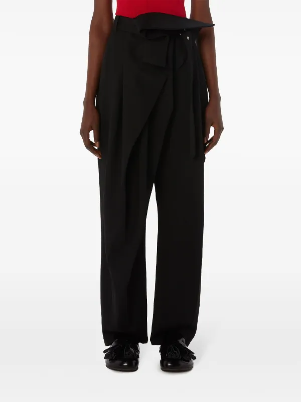 JW Anderson Belted Draped Trousers | Black | FARFETCH JW Anderson Belted Draped Trousers | Black | FARFETCH