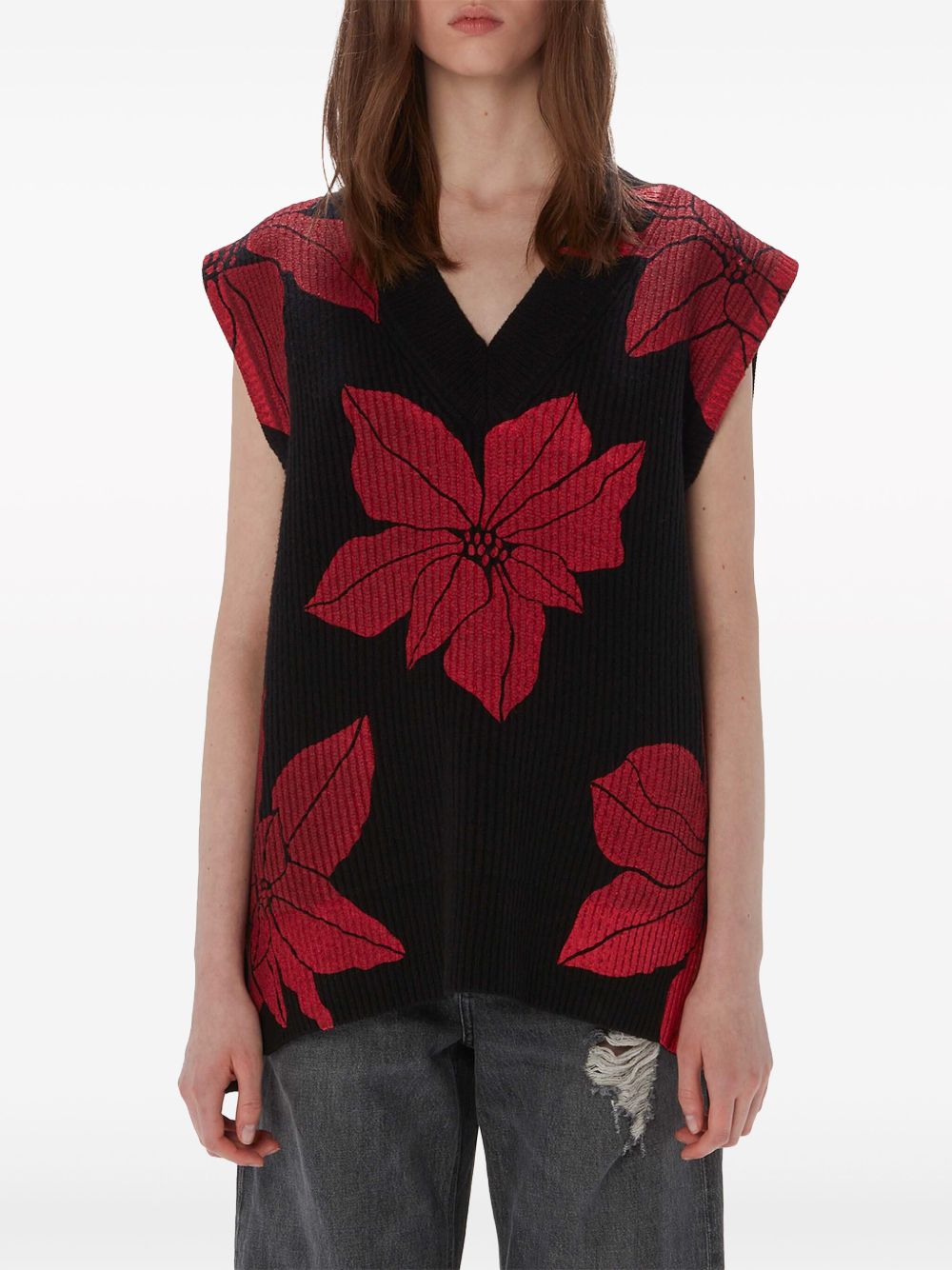 JW Anderson floral-motif intarsia-knit vest Women