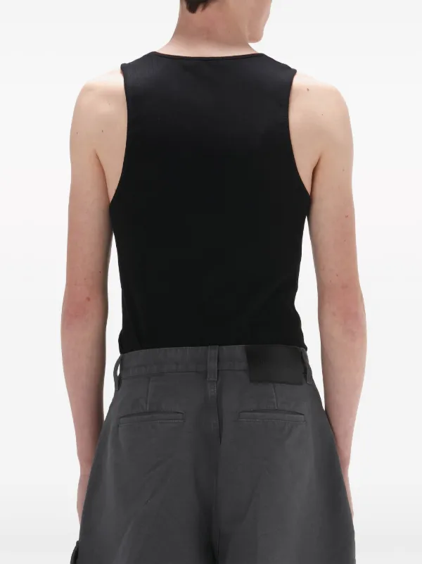 Tシャツ・カットソー J W ANDERSON BLACK COTTON TANK TOP JW Anderson Anchor logo-embroidered Tank Top | Black | FARFETCH