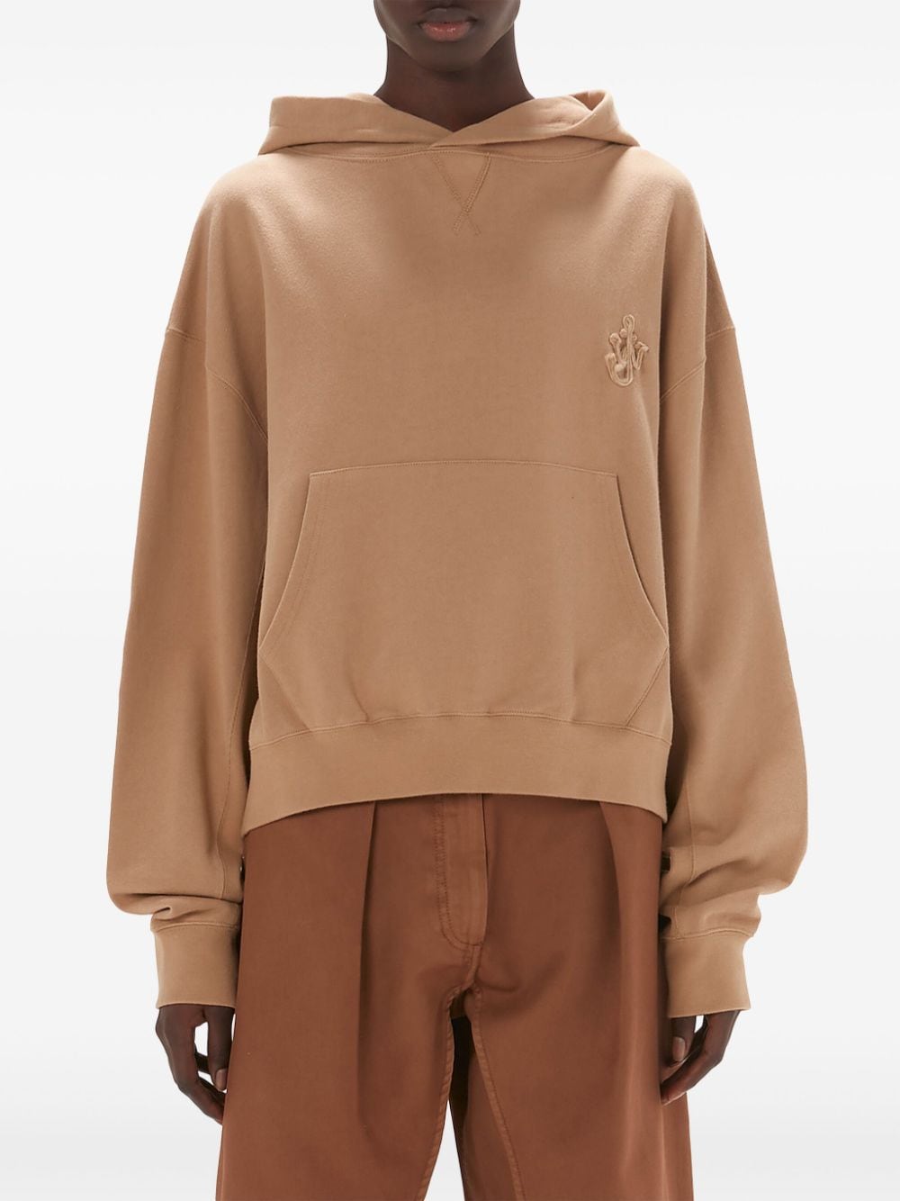 Shop Jw Anderson Anchor-logo Hoodie In Neutrals