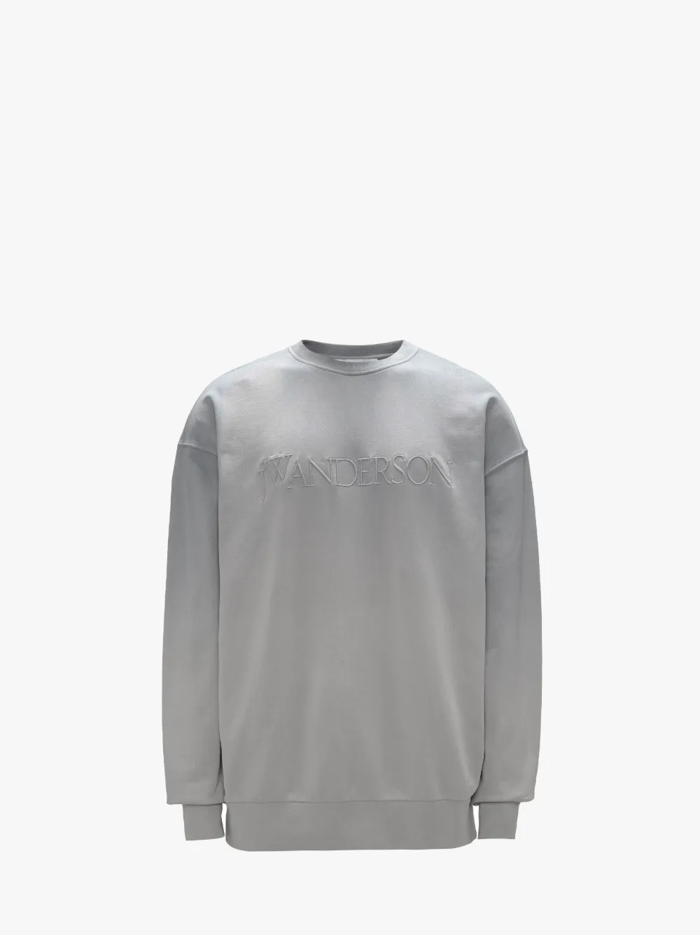 Jw Anderson Gradient Sweatshirt With Logo Embroidered In Grey