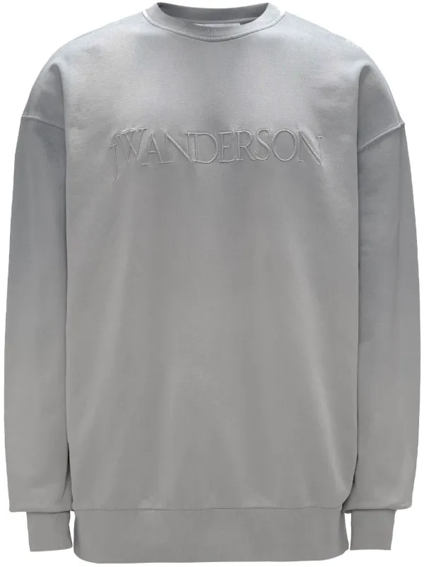 JW Anderson logo embroidered gradient effect Sweatshirt Grey FARFETCH