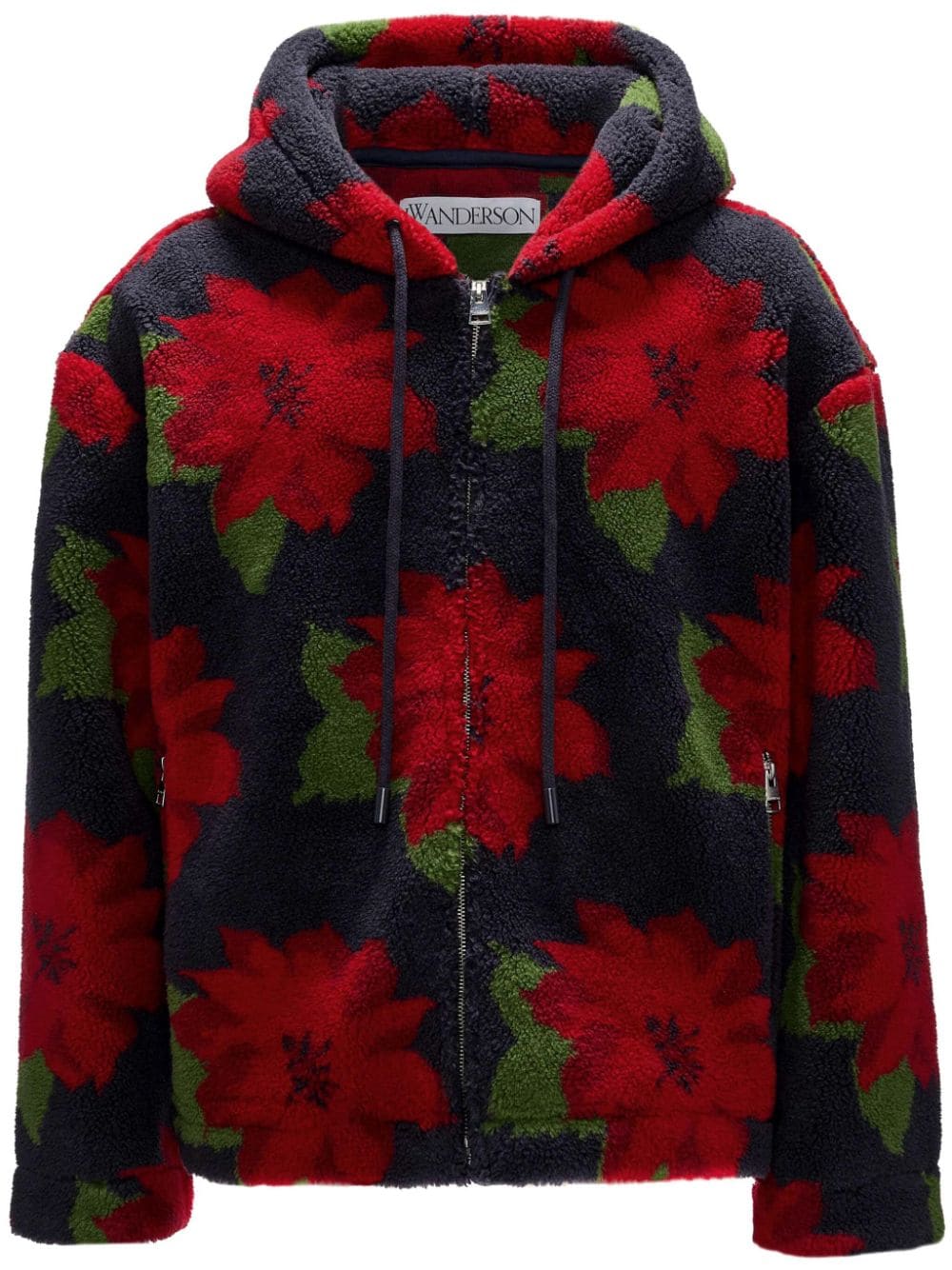 Jw Anderson Floral-print Hooded Jacket In Multi