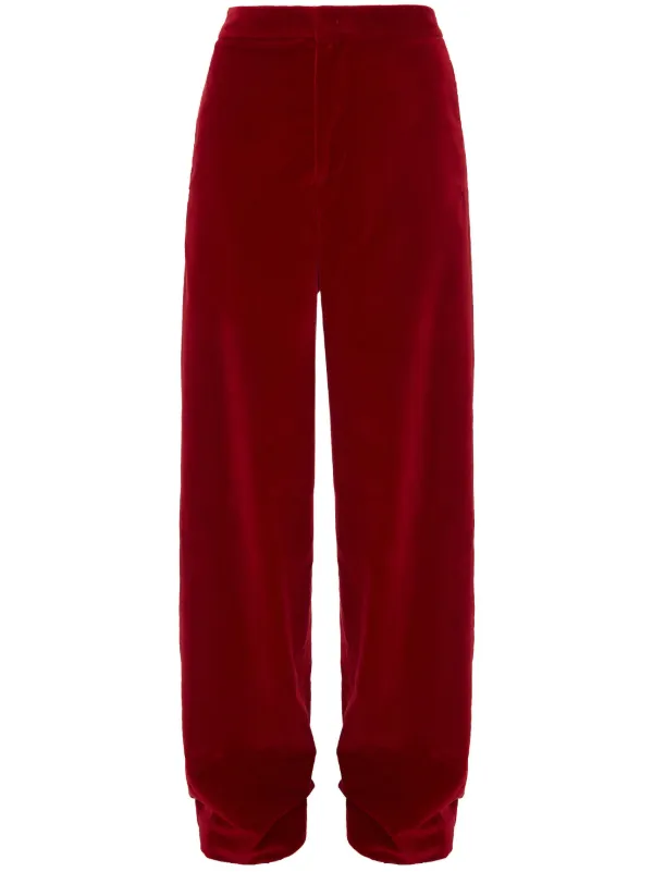 JW Anderson Wide-leg Mid-rise Trousers in Red