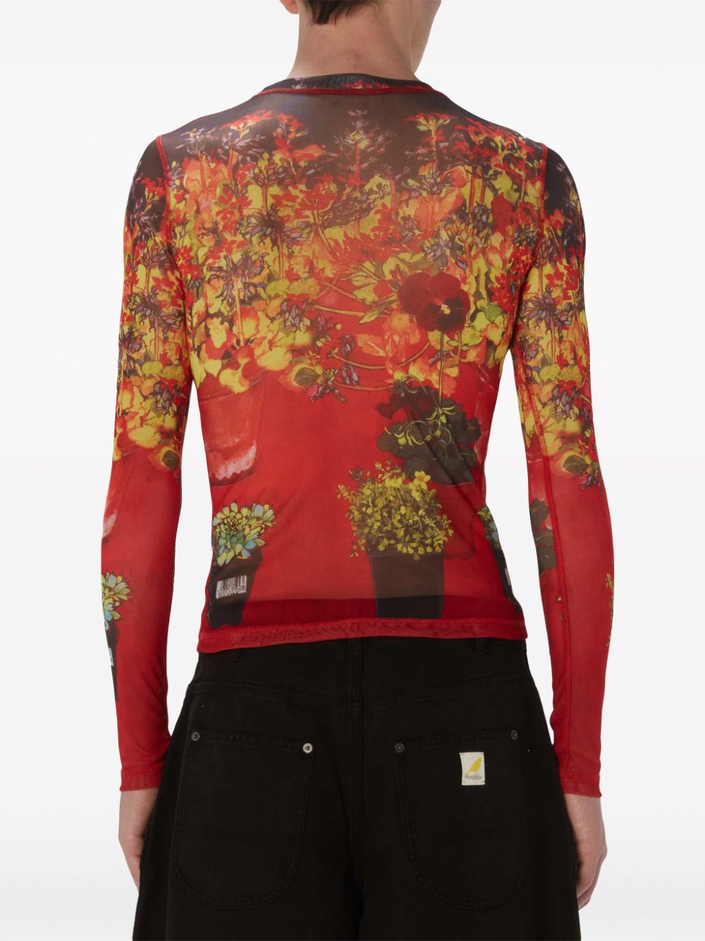 JW Anderson semi-sheer graphic-print long-sleeve T-shirt Men