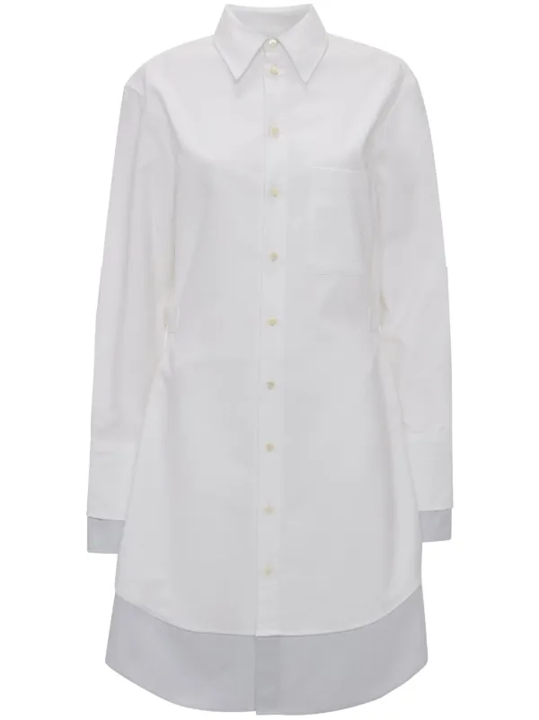 JW Anderson Long-sleeve Short Shirtdress in White