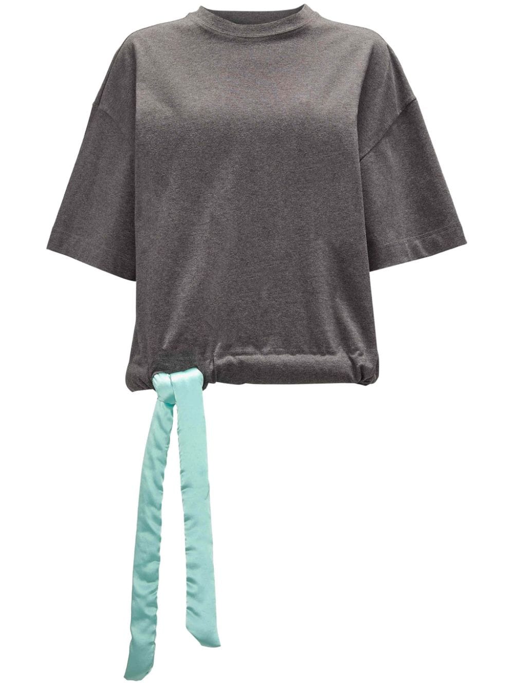 Jw Anderson Satin Cropped T-shirt In Grey