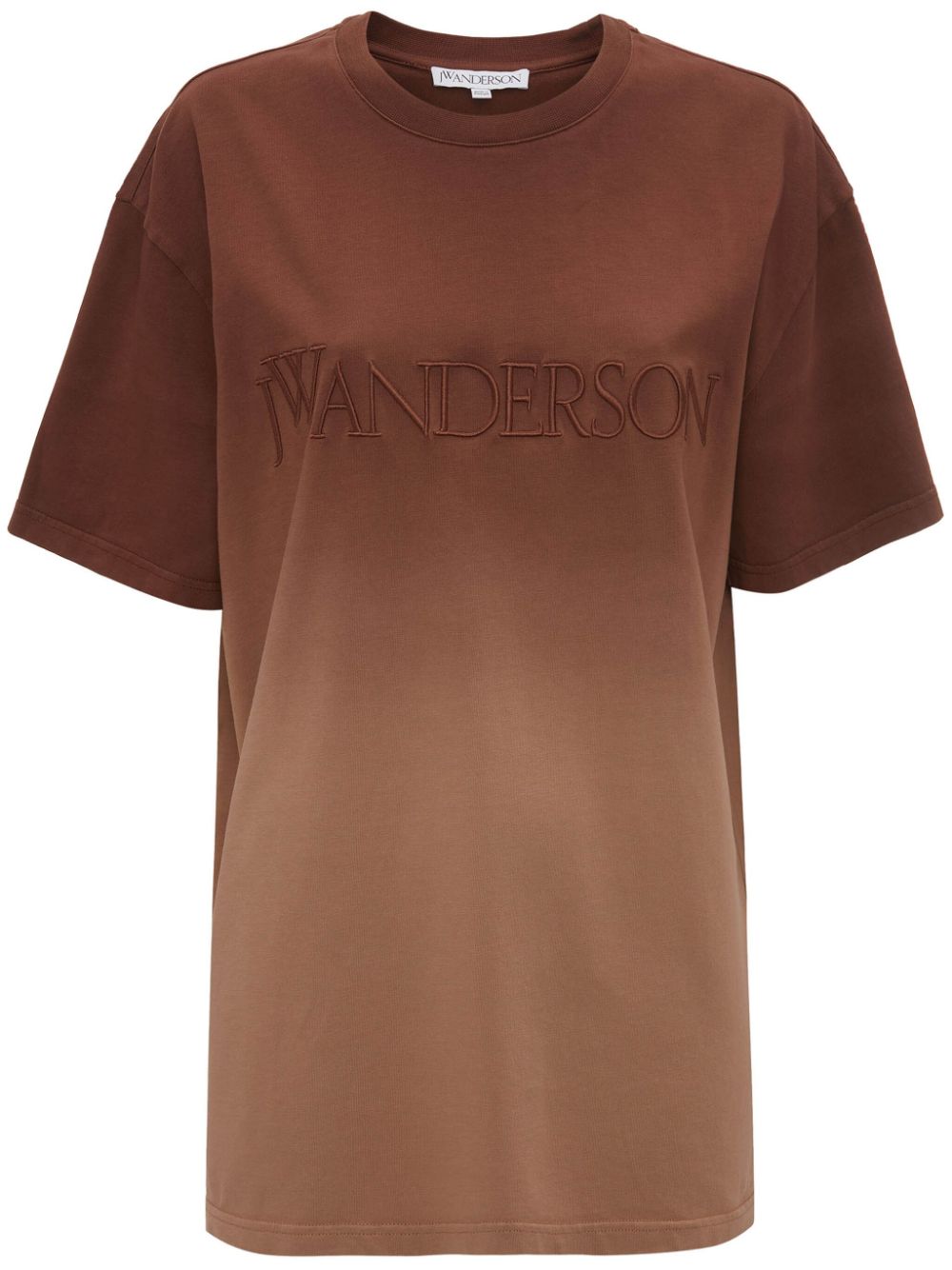 Jw Anderson Ombré-effect Organic Cotton T-shirt In Brown