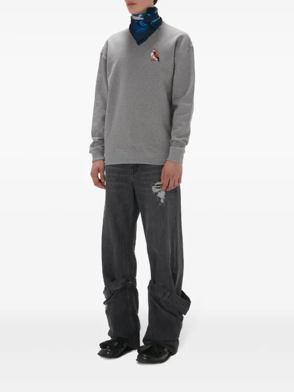 JW Anderson Puffin drop-shoulder Sweatshirt | Grey | FARFETCH EG