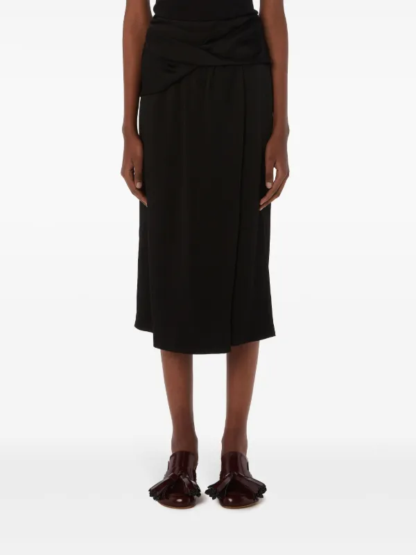 【関税込み】JW ANDERSON★ウエストドレープマキシスカート JW Anderson ドレープ スカート | ブラック | FARFETCH JP