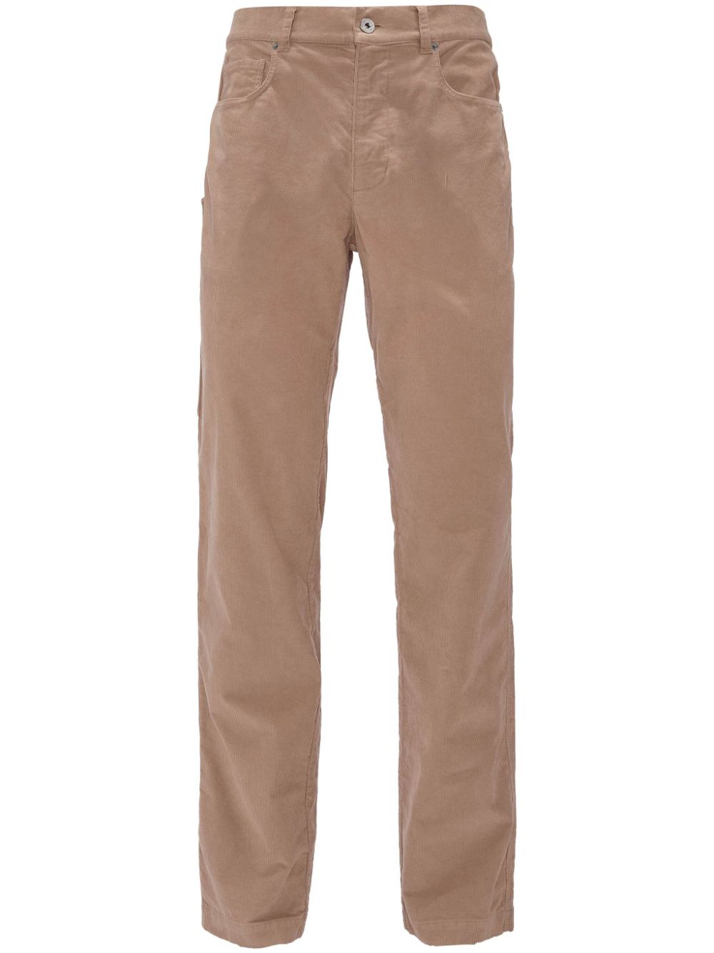 Shop Jw Anderson Straight Leg Mid-rise Cotton Trousers In Neutrals