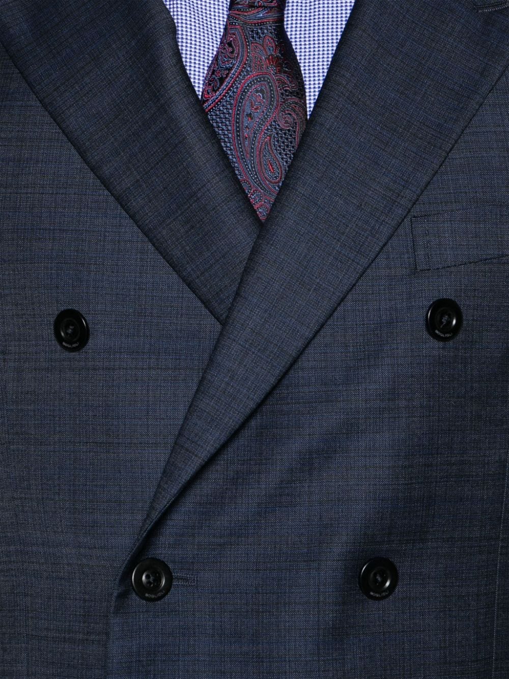 Shop Boglioli Double-breasted Wool Suit In Blue