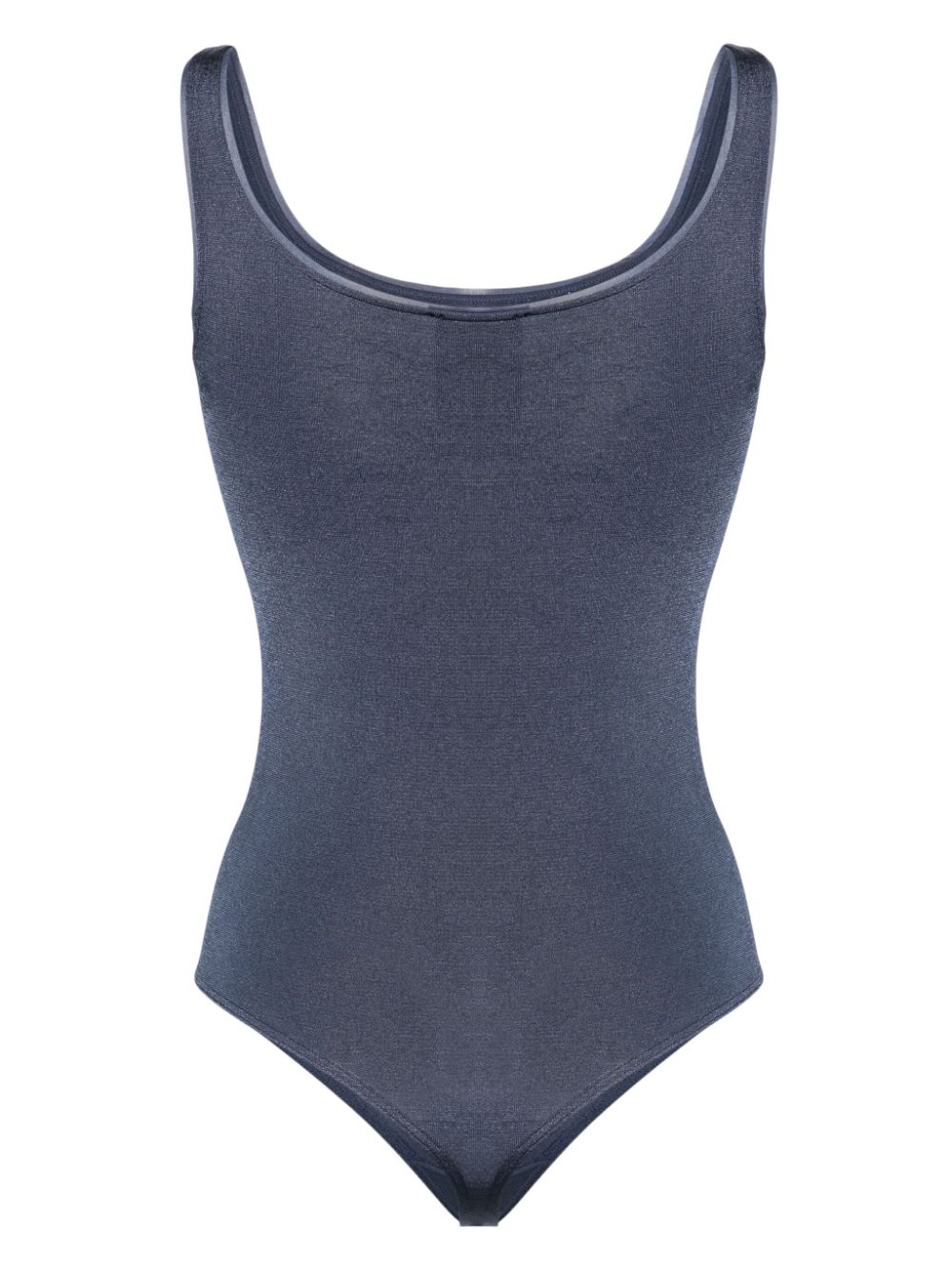 Shop Wolford Seamless Shimmering Body In Blue