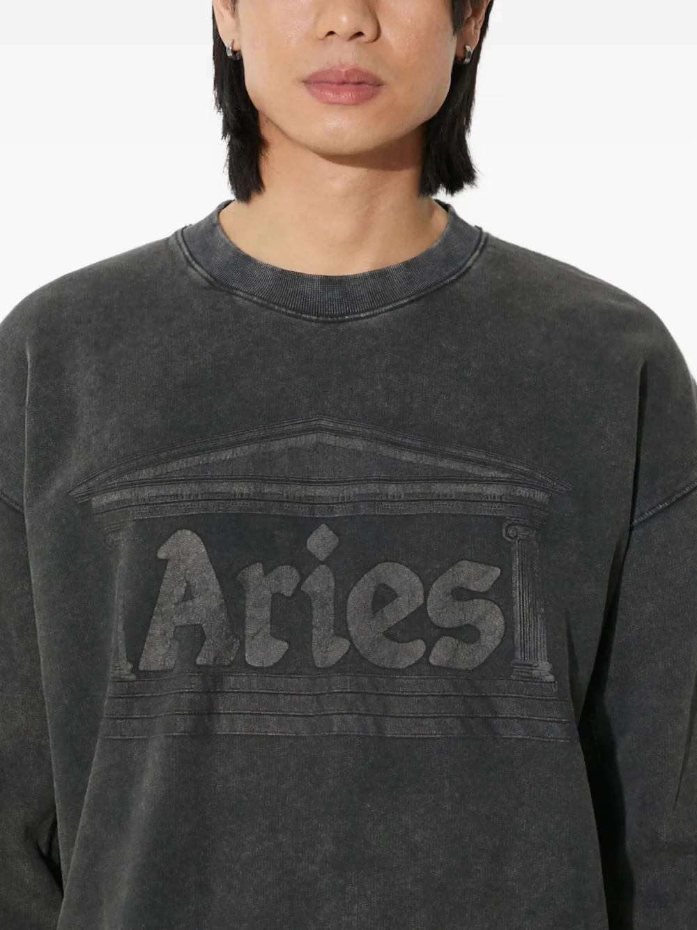 Aries Sweater verfraaid met logo Zwart