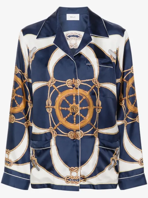 Bally graphic-print silk shirt