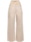 izzue layered wide-leg trousers - Brown