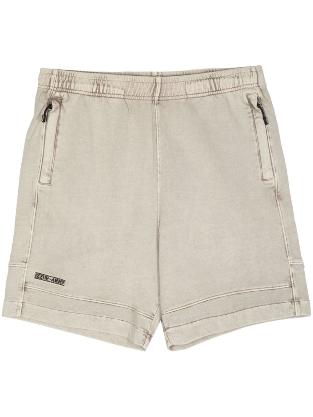 logo-embroidered cotton track shorts