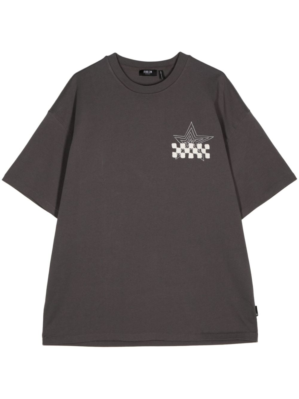 Five Cm Graphic-print Cotton T-shirt In Grey